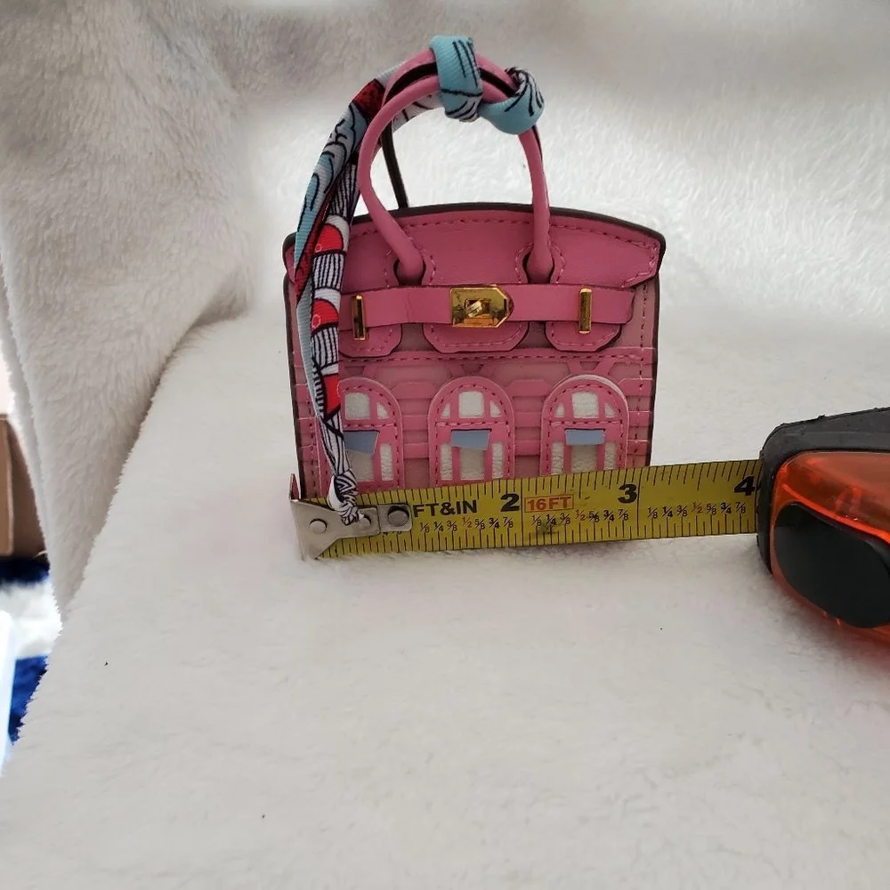 Women's Unbranded Pink Mini Bag charm with Blue Scarf